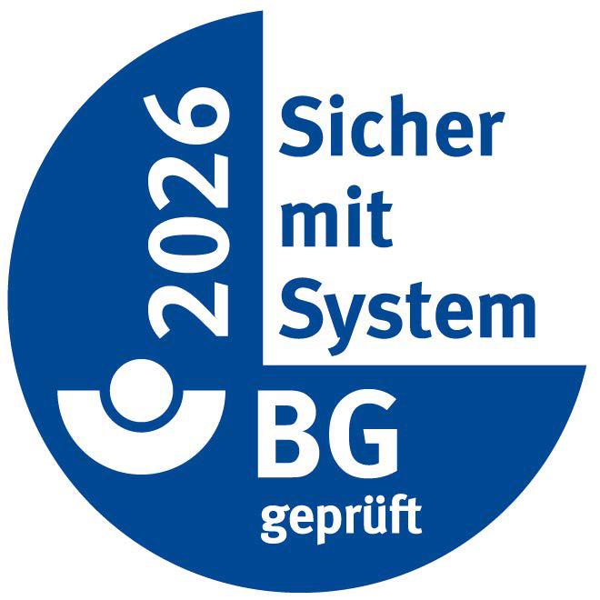 Logo Gütesiegel "Sicher mit System" 2026